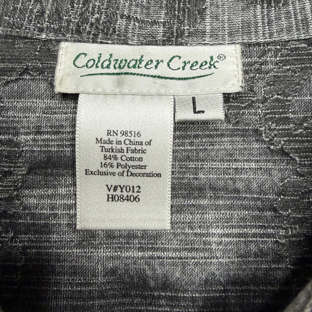 Coldwater Creek Button Jacket Women L Gray Floral Paisley Beaded Velvet Tapestry - Picture 4 of 9